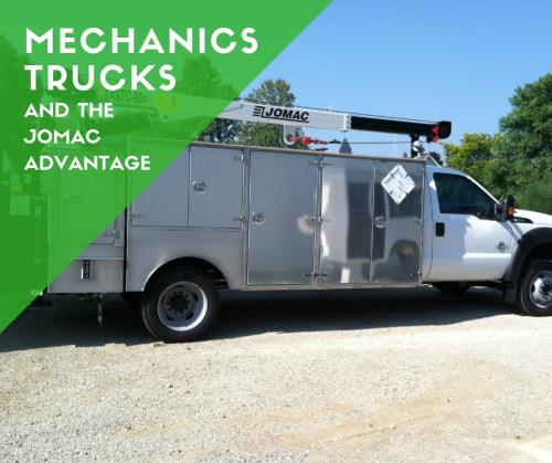 MECHANICS TRUCKS AND THE JOMAC ADVANTAGE BANNER
